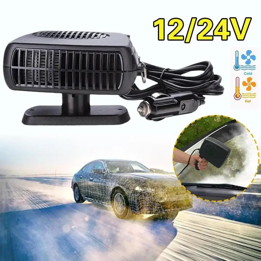 Car Heater Fan 12V 24V Dual Function Defroster Demister Cooler All Season Windshield Frost Remover Fast Heating Drying Auto