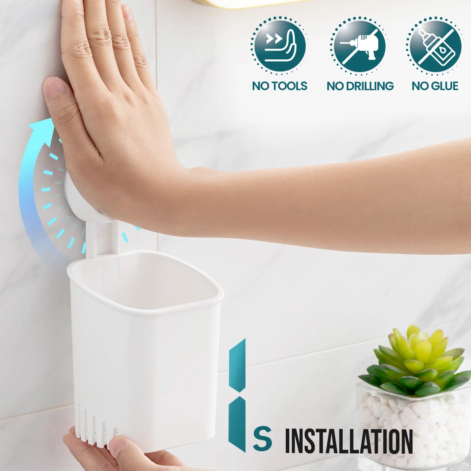 TAILI Suction Cup Toothbrush Holder No Drilling Removable Razor Holder for Bathroom Shower Electric Toothbrush Toothpaste Holder