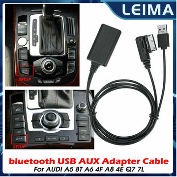 1pc Wireless Bluetooth Music Interface AUX Audio Cable Adapter Fit For Audi A4 A5 A6 A8 Q7 All Models with AMI & MMi 2G High
