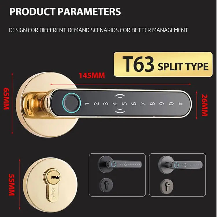 Fingerprint door lock with card keypad Smart door lock for bedroom Electronic lock with passcode App unlock for Interior doors