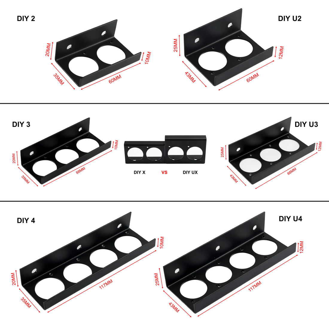 Pro-C DIY PRO Audio Guitar Effect Adaptor Pedal Board Side Port Panel Mount Bracket Kit Accessories