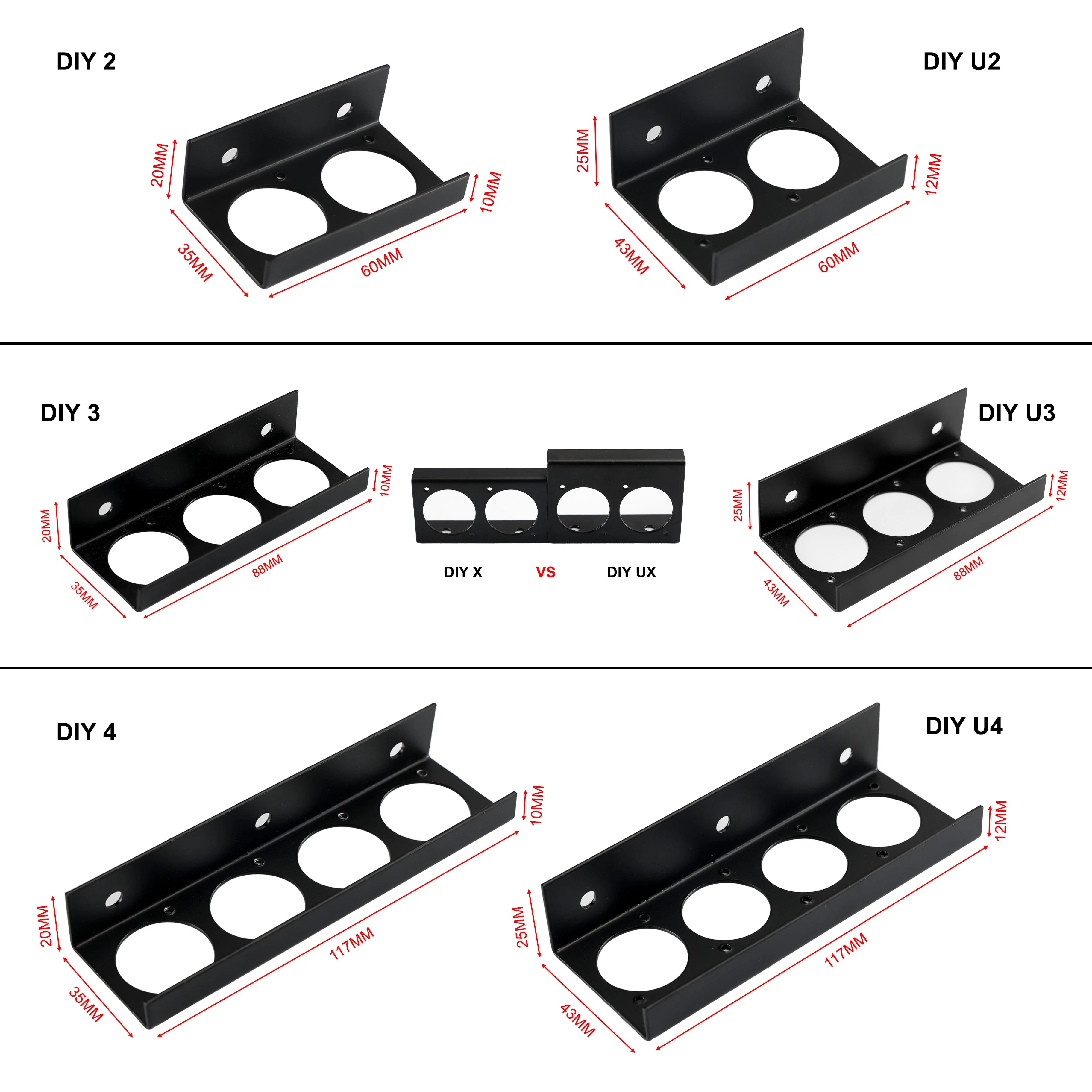 Pro-C DIY PRO Audio Guitar Effect Adaptor Pedal Board Side Port Panel Mount Bracket Kit Accessories