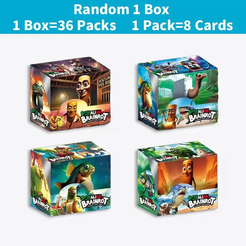 Random 1 Box Italian Brainrot Collection Cards Tungtungtung Sahur Tralalero Tralala Battle Card Game Trending Toys Birthday Gift