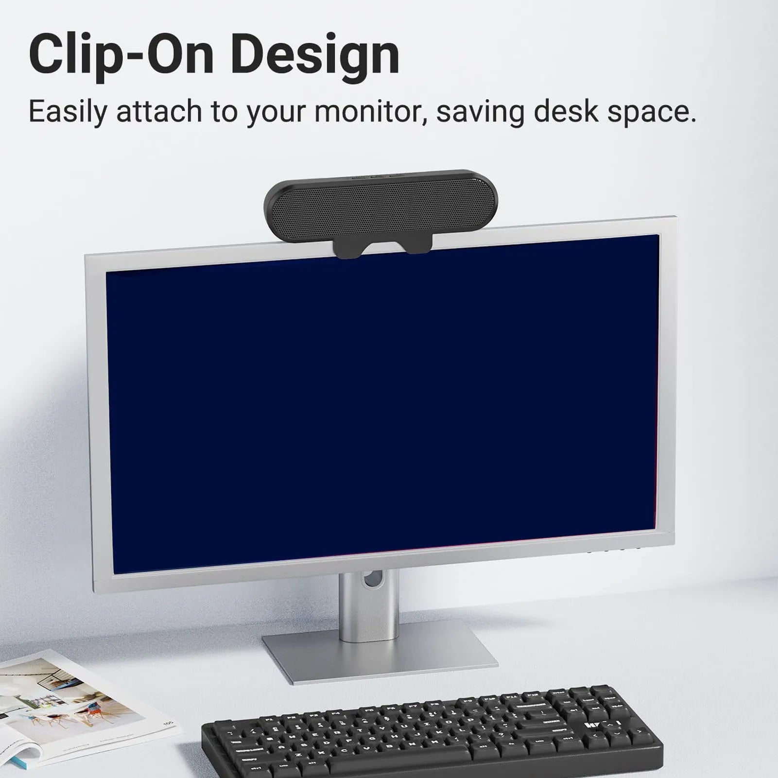 Computer Speaker Volume Control Loud Sound Desktop PC Speaker Easily Clamps Display High Definition Stereo for Entertainment