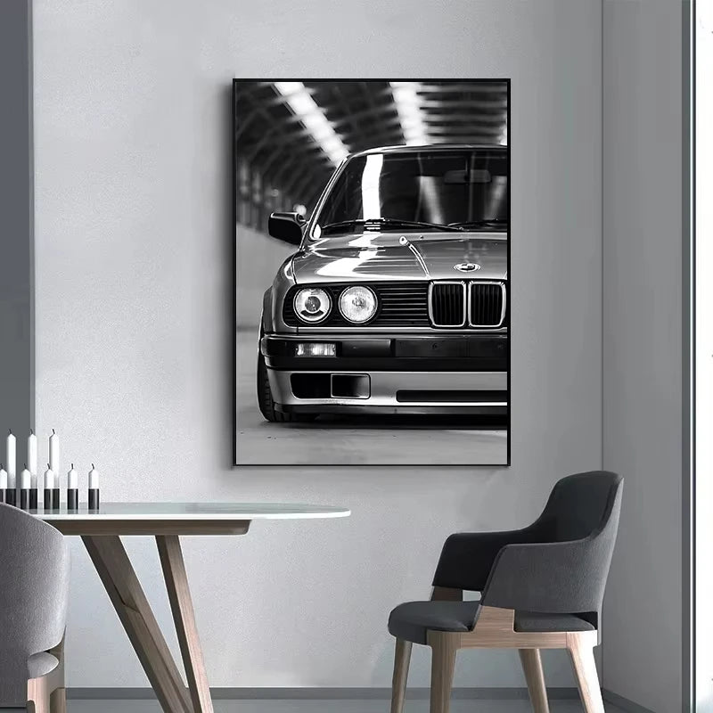 AA Modern Fashion Wall Art Simple Black and White Luxury Car HD Canvas Poster Prints Home Bedroom Living Room Decoration Mural