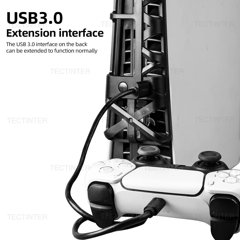 Cooling Fan with LED Light for Playstation 5 Slim Disc and Digital Editions Cooling System Cooler Base For PS5 Slim Accessories