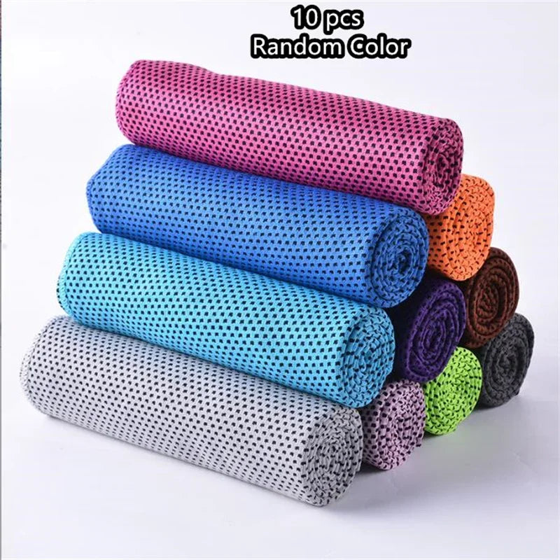 1-10 pcs Cooling Towel Instant Relief Microfiber Cool Towels Chilling Neck Wrap Ice Cold Rags Sports Fitness Camping Cycling