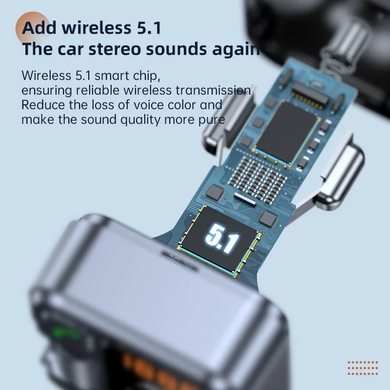 Car FM Transmiter Bluetooth Receiver USB U Disk Read PD30W Fast Charging Car Mobile Phone Adapter  Support AUX audio input