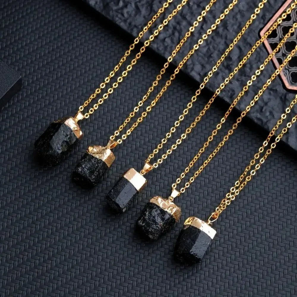 Natural Black Tourmaline Stone Irregular Pillar Energy Gemstone Specimen Rough Original DIY Hanging Accessories Ornament