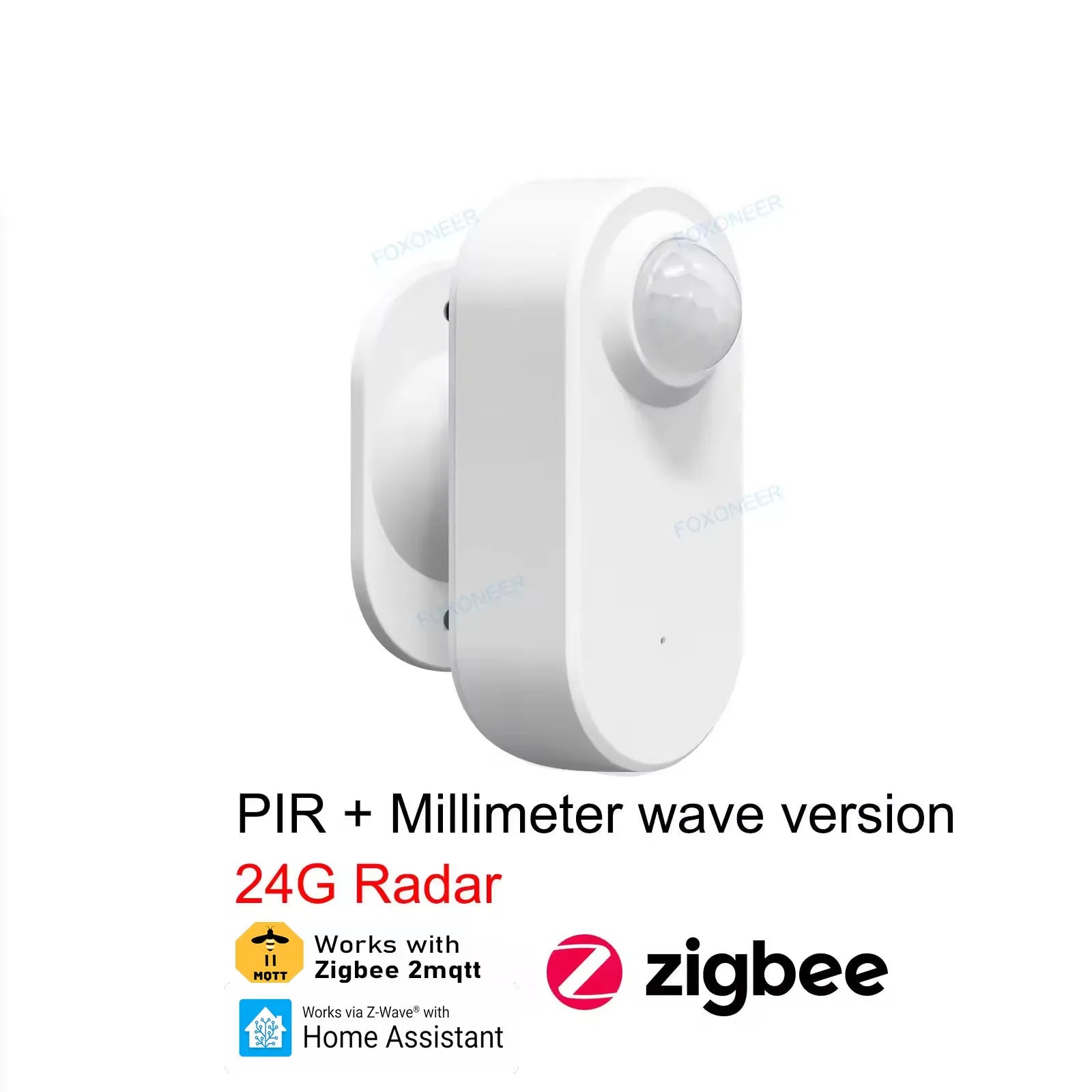 Smart Zigbee Human Presence Detector,Luminance/Distance Detection,  Smart PIR Motion Sensor Support Zigbee 2mqtt Home Assistant
