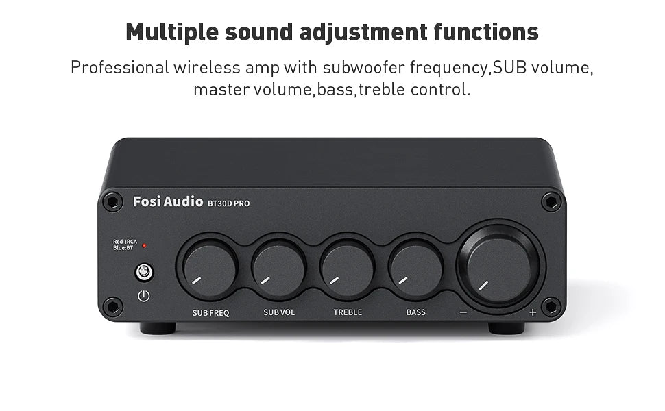 Fosi Audio BT30D PRO Bluetooth Sound Power Amplifier 2.1 Channel Amp Audio Reciver for Speaker Subwoofer 165Wx2 +350W