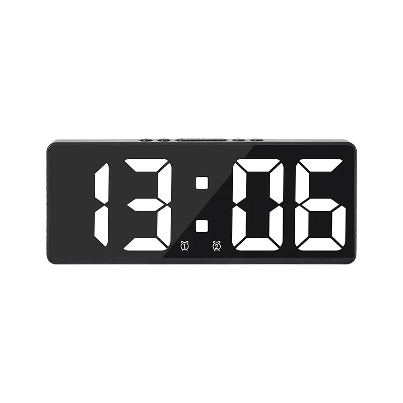 Acrylic/Mirror Digital Alarm Clock Voice Control Snooze Night Mode Table Clock 12/24H Anti-disturb Funtion Electronic LED Clock