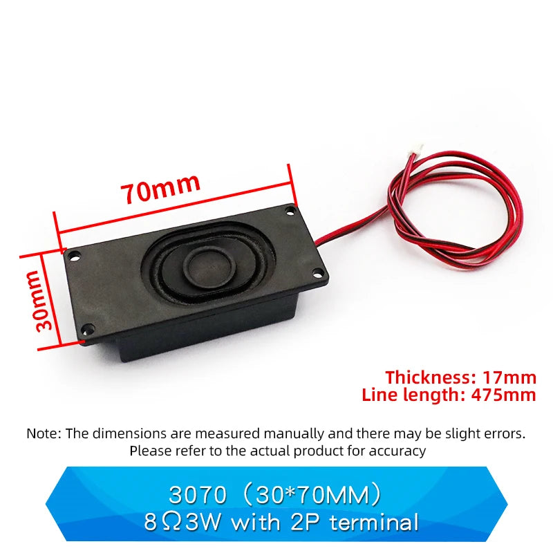 1PCS Audio Portable Speakers 8Ω 2W/3/4/5W 3370 3718 3080 Chamber Speaker  Advertising Machine Passive Speaker with 2P 2.0 Plug