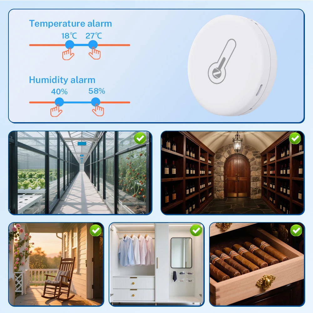 Smart Zigbee 3.0 Temperature Humidity Sensor App Remote Control Thermometer Monitor Works With EWelink Zigbee2Mqtt ZHA Alexa
