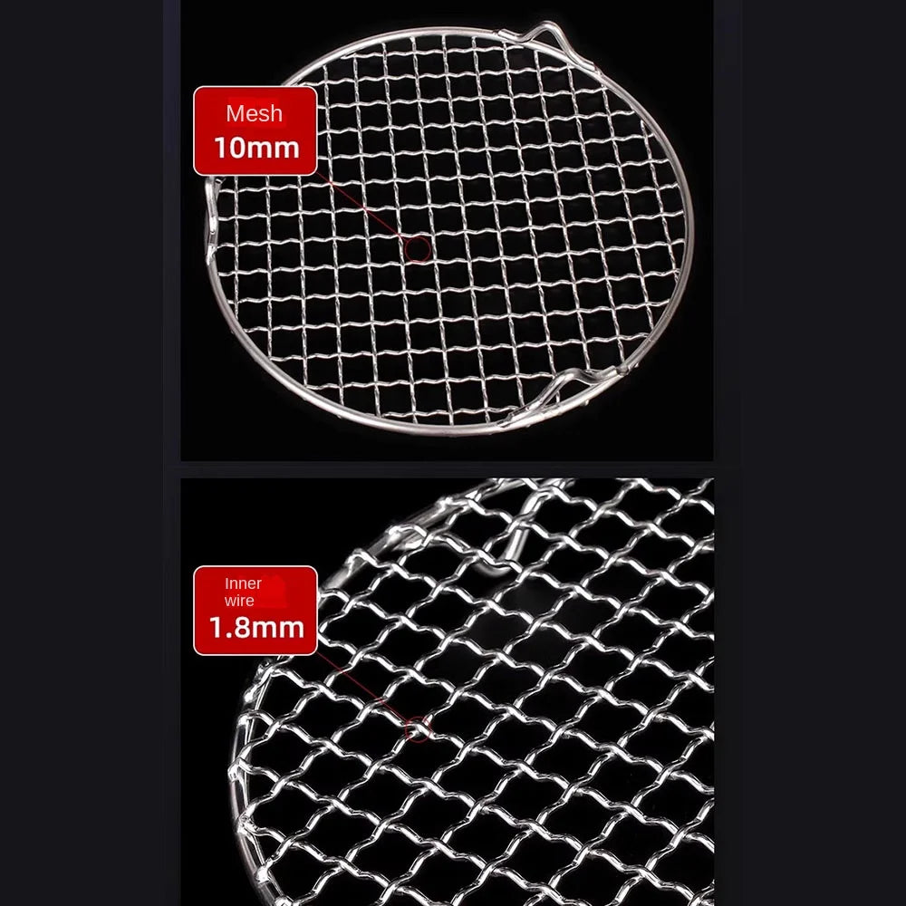Round Air Fryer Rack Stackable Stainless Steel Grid Grill BBQ Net with Foot Cooling Rack Steam Baking Rack For Home Kitchen