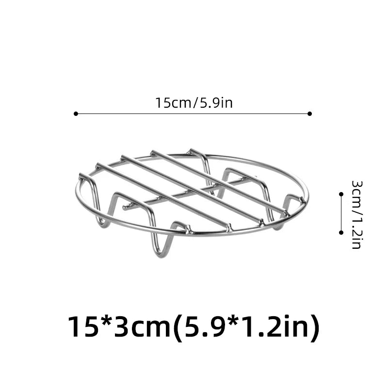 Microwave Oven Empty Grid Stainless Steel  BBQ High Chassis Fried Shelf Bracket Air Fryer Kitchen Cooker Accessories Barbecue