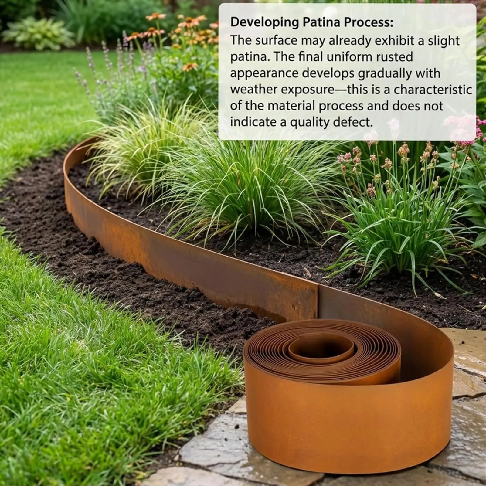 Garden Border Lawn Edging Multi Edge Modern Tall Metal Steel Edge Weathering Resistant Steel for Greenhouse Garden Yard Patio