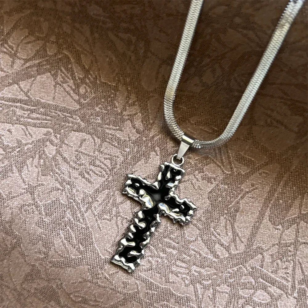 Christian Jesus Cross Necklace For Women Men Stainless Steel Chains Choker Religion Cross Pendants Jewelry Prayer Baptism Gifts