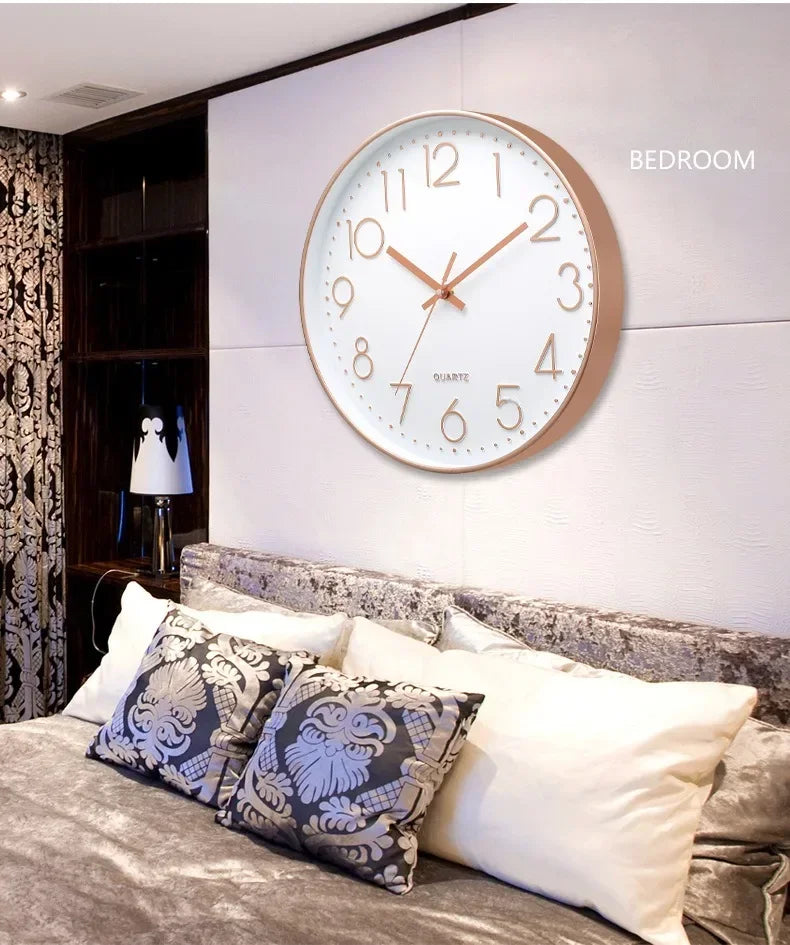 Round Wall Clock, Modern Silent 8 Inch Wall Clock, Quartz Movement Battery Powered, Decorate Home, School, Bedroom, Office