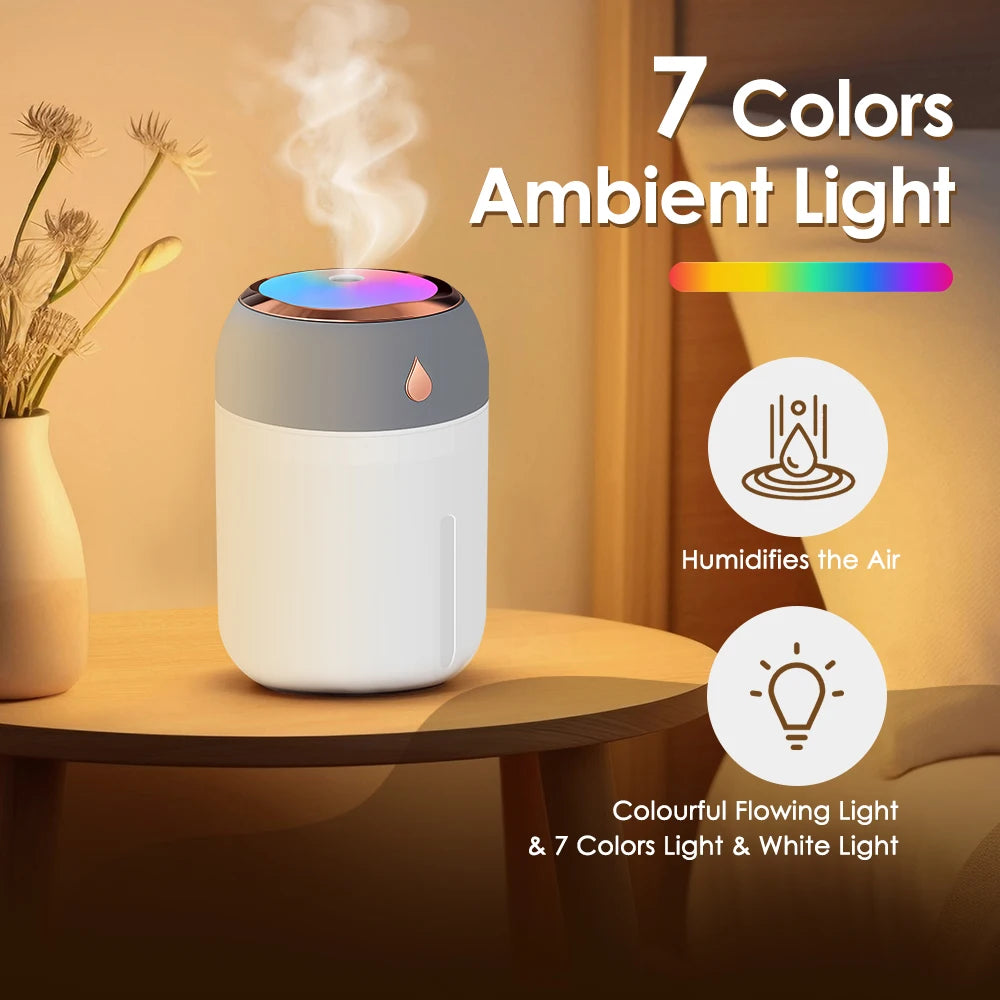 Air Humidifier Cool Mist Aroma Diffuser Portable 600ml Electric Air Humidifier Diffuser USB Humidificador For Home Office