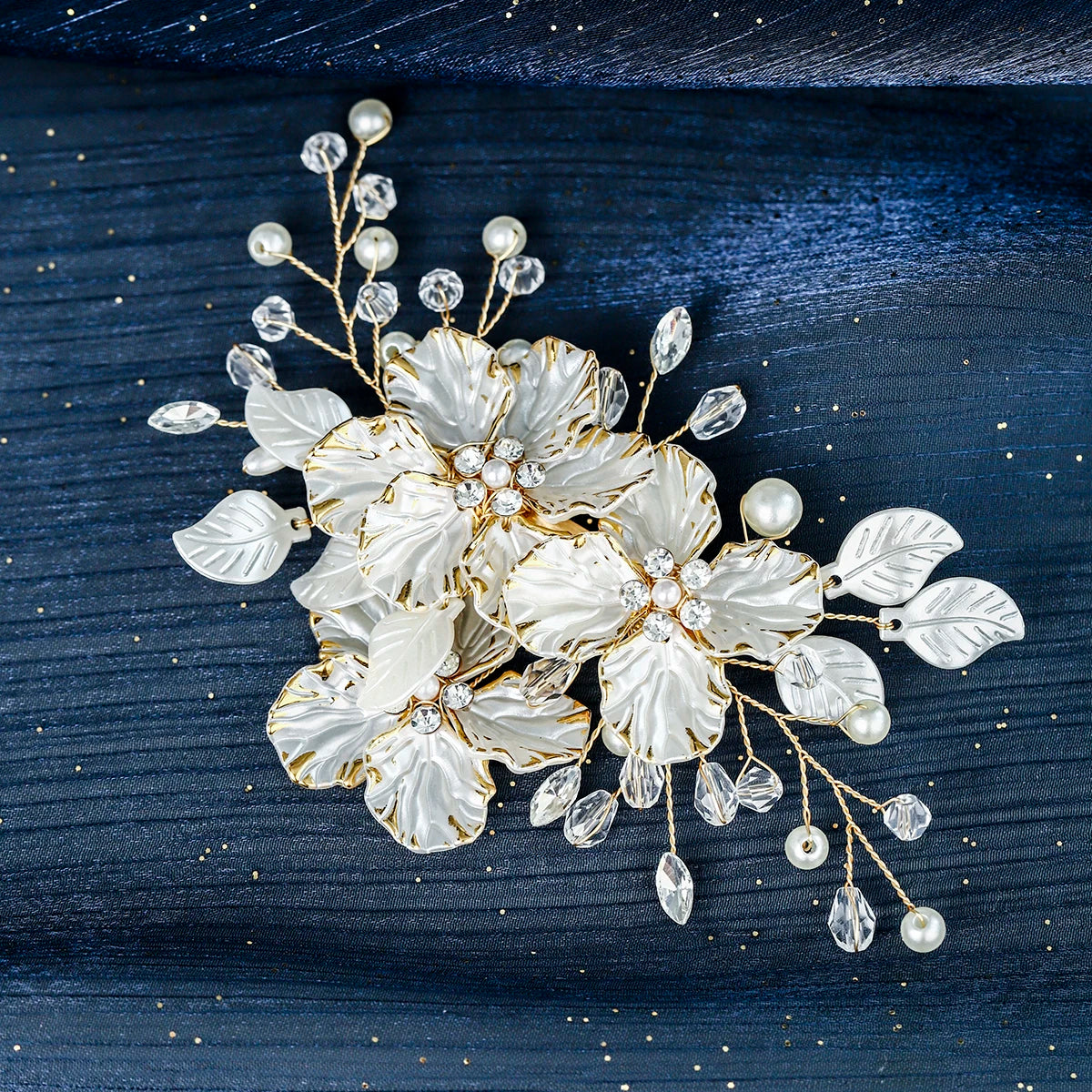 3pc Luxury Acrylic Flower Hair Clip & Pin Set Bridal Wedding Exquisite Jewelry Hair Accessories Handmade Pearl HairClip For Girl