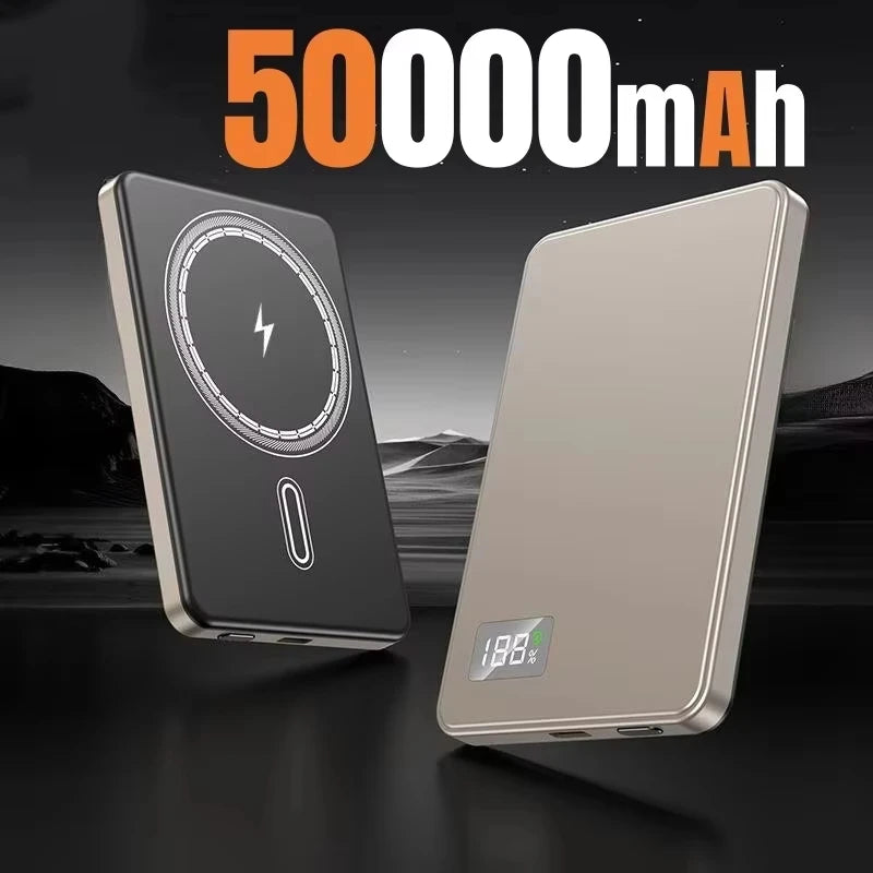 500000mAh Magnetic Power Bank  Fast Charging  Portable Wireless PD22.5W Fast Charging External Battery for Magsafe for iPhone