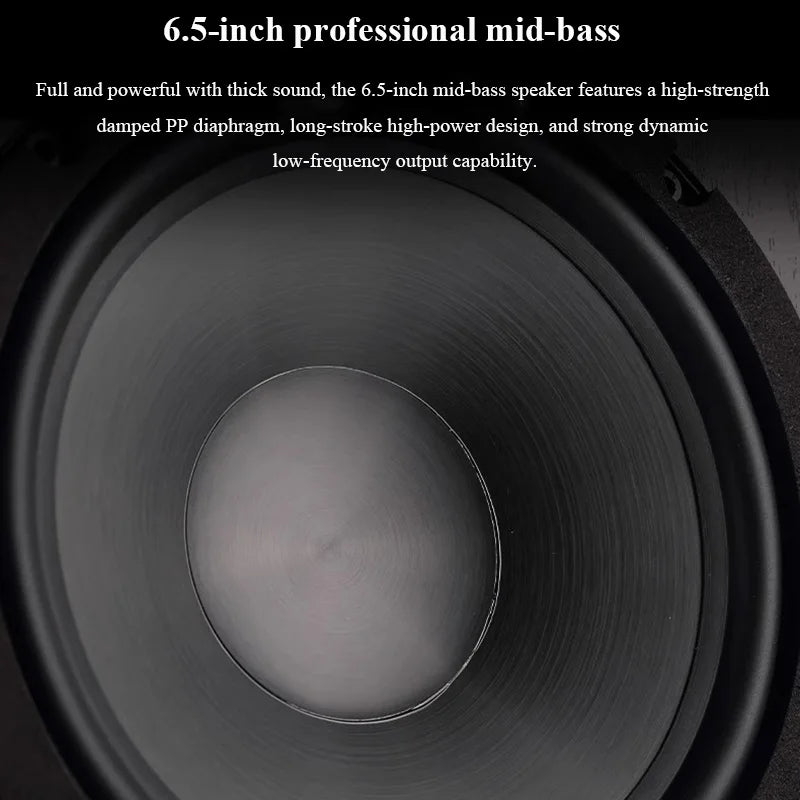 Household 6.5 Inch Bookshelf Speaker 100W*2 Output Power 2 Way HIFI Passive Speaker 2.0 Stereo 1 Inch Silk Film Dome Tweeter