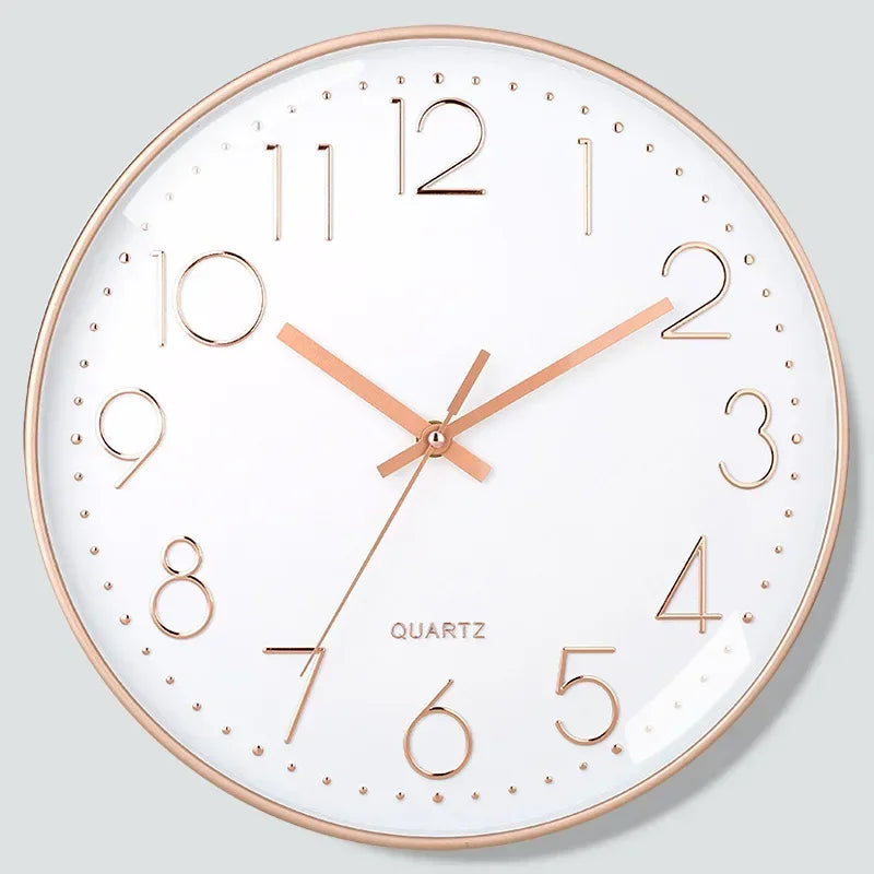 Round Wall Clock, Modern Silent 8 Inch Wall Clock, Quartz Movement Battery Powered, Decorate Home, School, Bedroom, Office