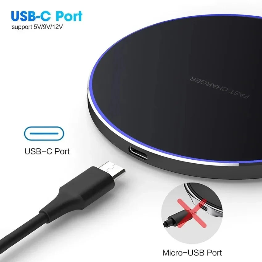 NEW 100W  Wireless Charger for iPhone 13 12 11 Xs Max X XR 8 Fast Charging Pad Ulefone Doogee Samsung Note 9 8 S10 Plus S20 21