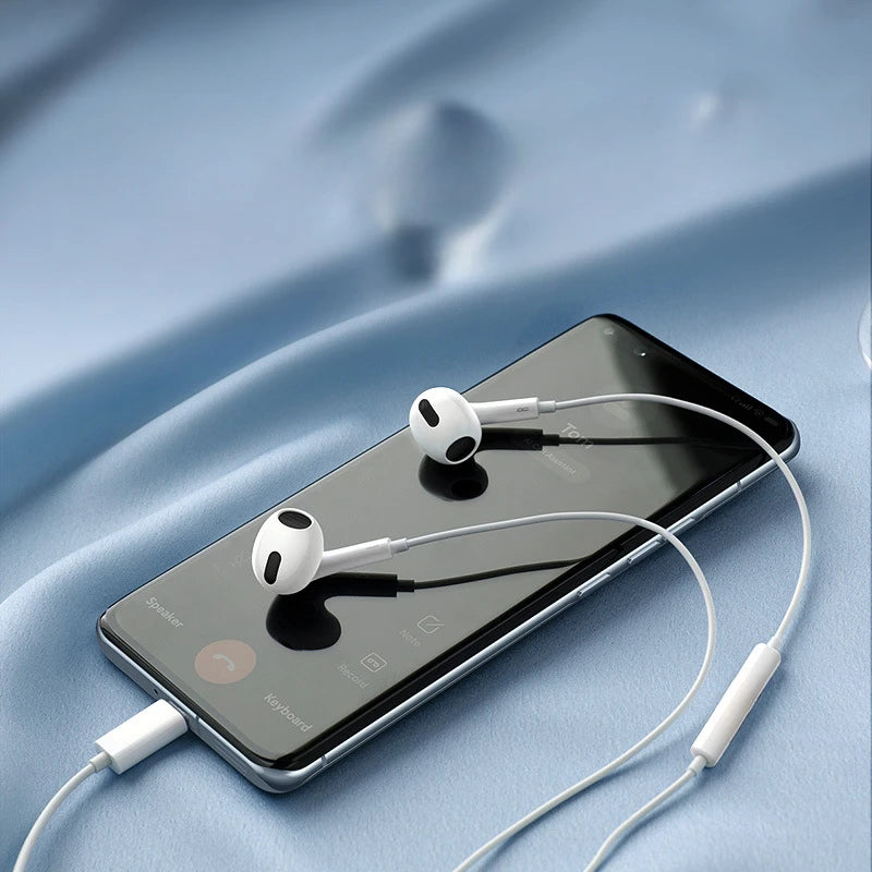 TypeC In Ear Wired Earphones with Microphone Digital DAC for Smartphones Compact And Premium