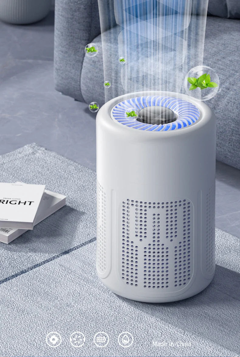 Mini Desktop Air Purifier HEPA Filter With Negative Ion Technology Eliminates Formaldehyde Odors Smoke And Dust Particles