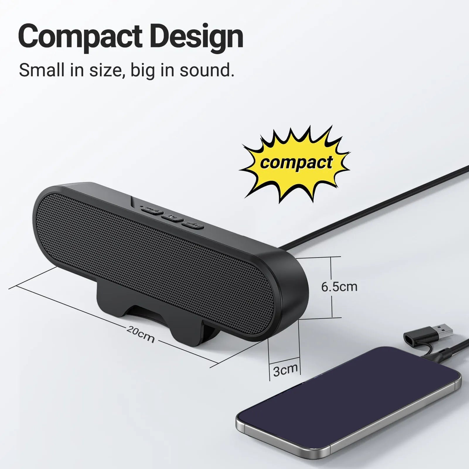 Computer Speaker Volume Control Loud Sound Desktop PC Speaker Easily Clamps Display High Definition Stereo for Entertainment