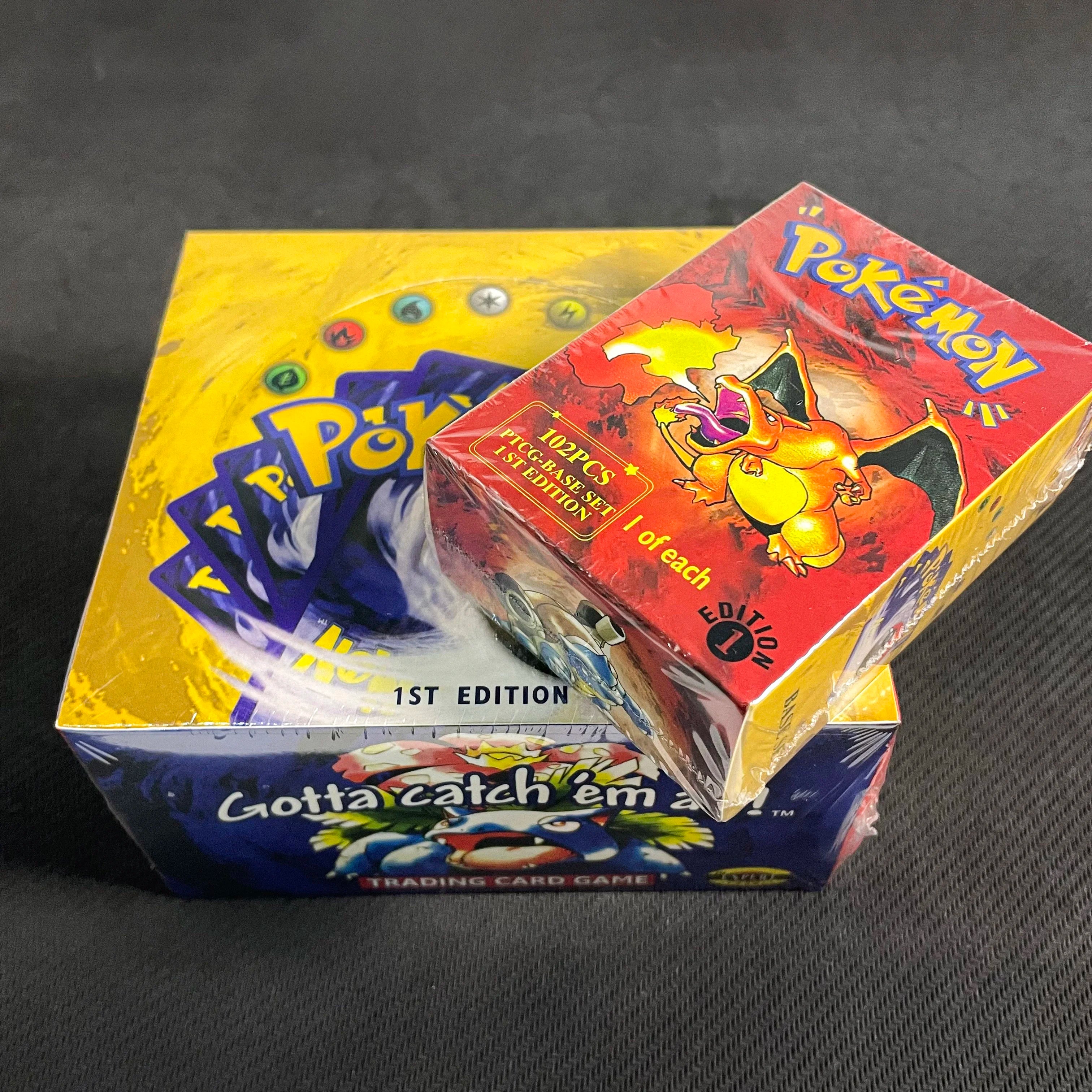 PTCG 102Pcs/396Pcs PKM Base Set 1ST Edition Whole Set Booster Box (Revised Unlimited Edition) Wizards Trading Card Battle Game