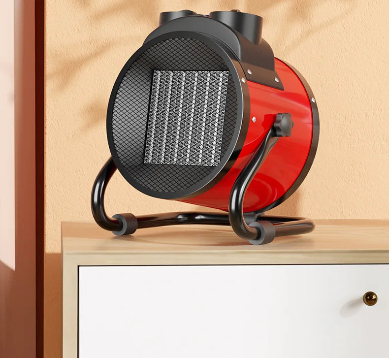 Electric Heating Fan 2000W Portable Space Heater Adjustable Thermostat 2 Heat Settings + Fan Mode Overheat & Tip-Over Protection