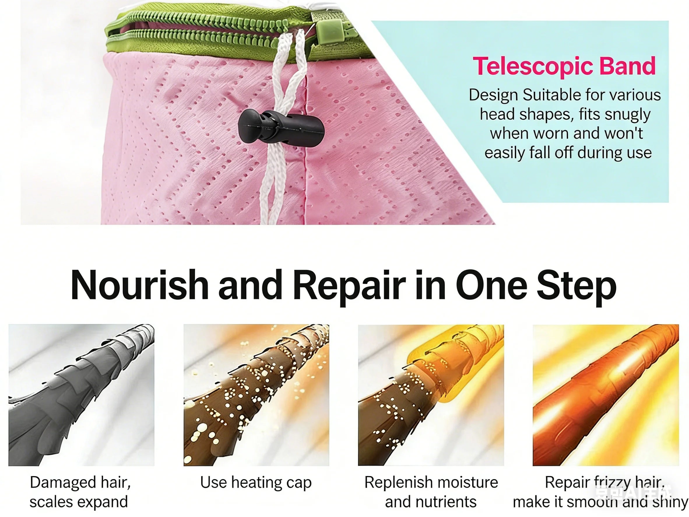 Hair Steamer Cap Electric Hair Heating Cap Thermal Treatment Hat Waterproof Self-heating Hat SPA Nourishing Hair Styling Care
