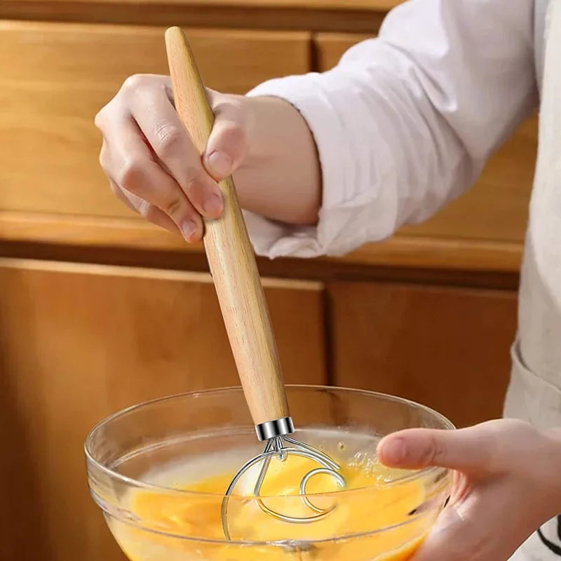 Manual Dough Mixer Danish Dough Whisk Stainless Steel Egg Beater Cake Pastry Flours Blenders Kitchen Baking Blender Tools