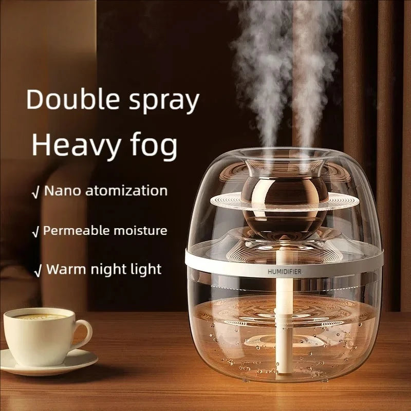 Humidifier Air Purifier Double Spray Humidifier with Night Light Quiet Humidifier Cool Mist Aromatherapy Heavy Fog Home Tool New