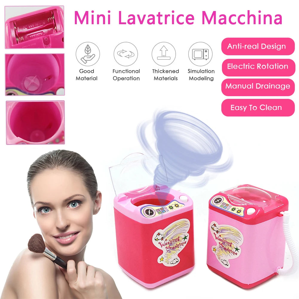 Washing Machine Toy Mini Electric Makeup Brush Cleaner Automatic Cleaning Washing Machine Play Home Toy Coffee Mixer