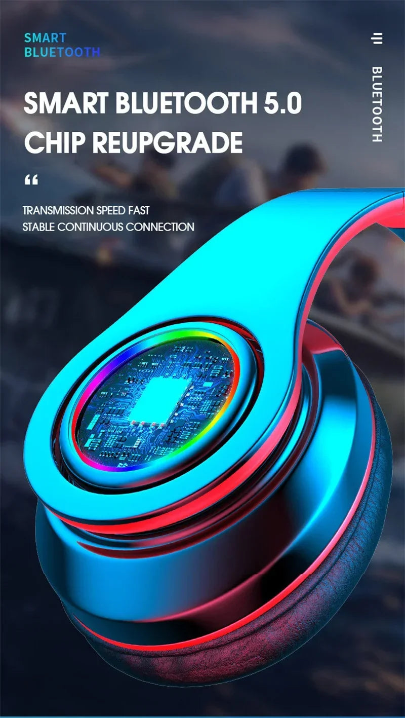 Wireless Headphones Foldable Bluetooth Headsets  With Mic Stereo Earphone Support TF Card FM For Xiaomi Iphone Sumsamg Phone