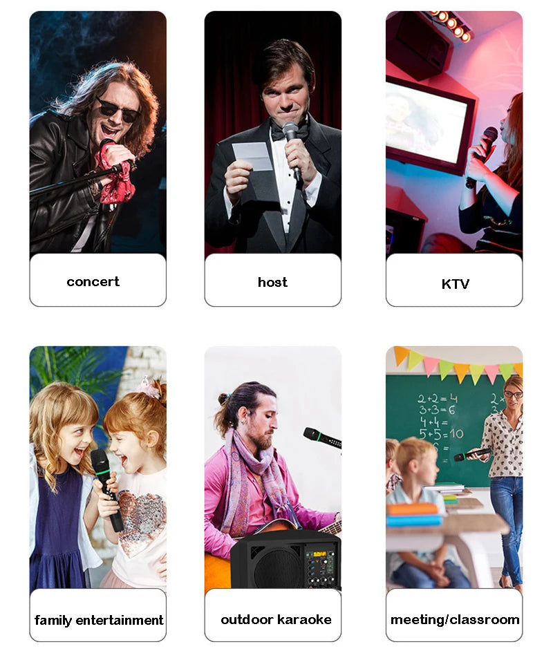 Professional UHF Wireless Microphone Handheld Bluetooth Karaoke Microphone Recording Studio Home Party Singing for Car Speaker