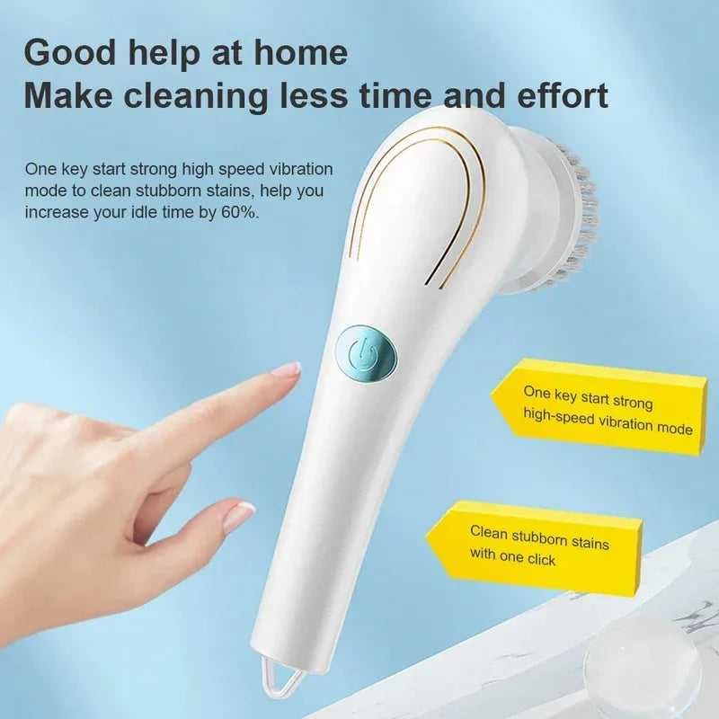 Five in One Multifunctional Electric Cleaning Brush for Bathroom Washing and Kitchen Cleaning Tools
