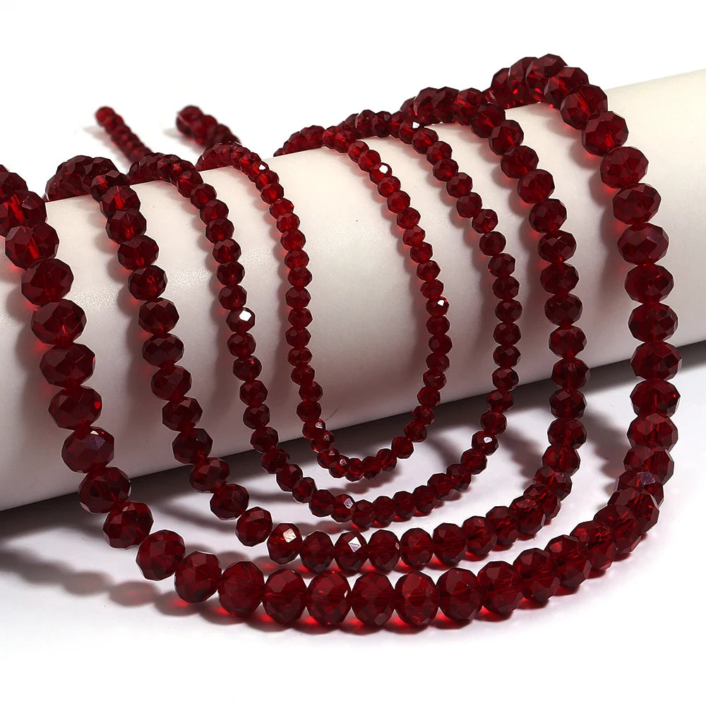 1strand/lot Pomegranate Red Faceted Crystal Beads Abacus Glass Beads Loose Beads For Jewelry Making DIY Necklace Bracelet