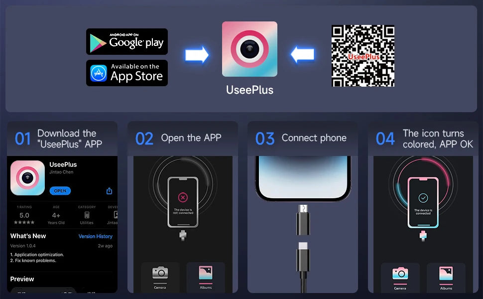KERUI Single/Dual Lens Endoscope Camera For iPhone iPad IOS & Android Type-c Led Light IP67 Borescope Industry Inspection Camera