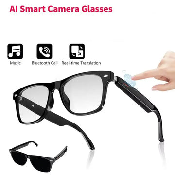 Smart Glasses AI Voice Assistant Camera Glasses BT Audio Glasses (Plain Glasses)