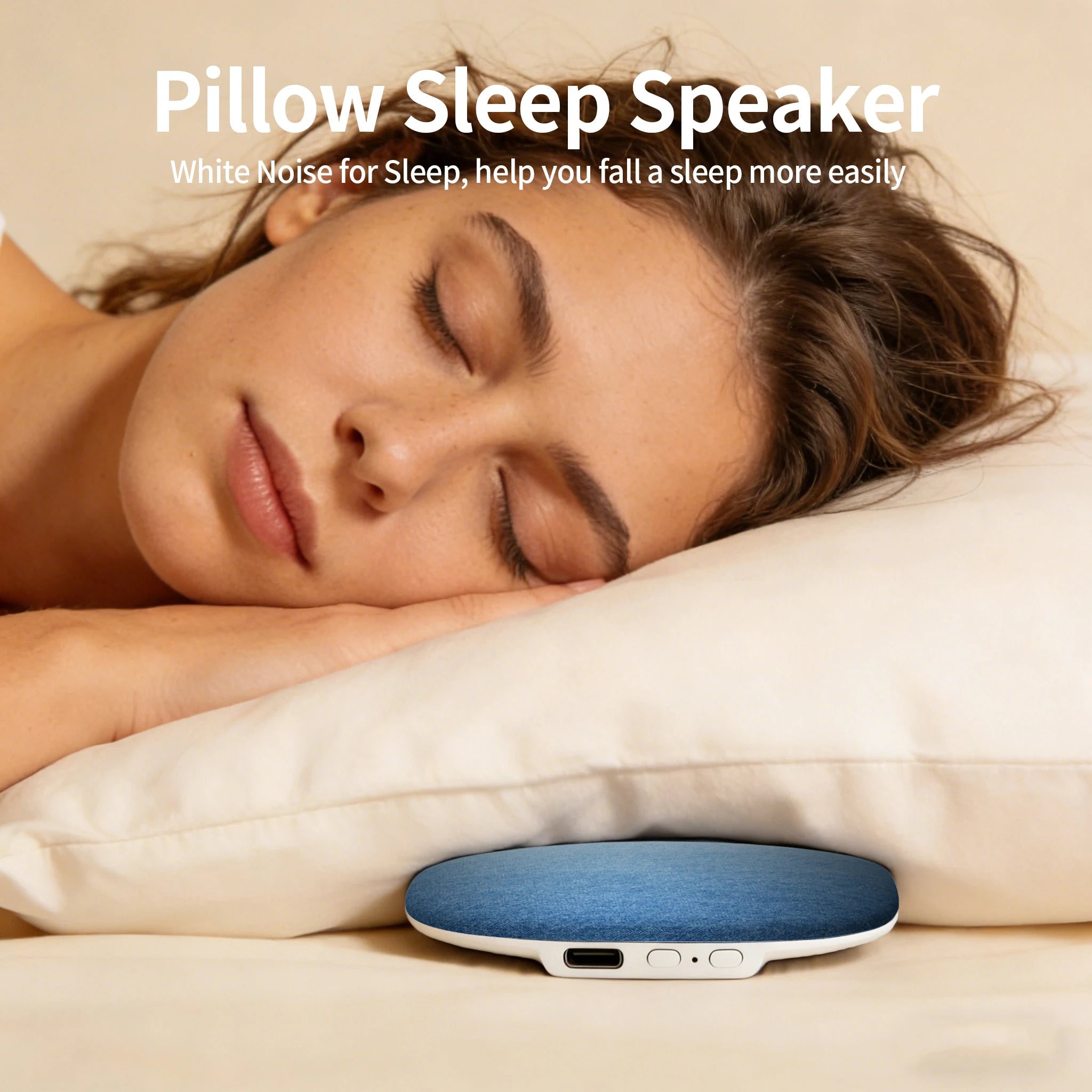 Bluetooth 6.0 Under-Pillow Speaker for Sleep Timer White Noise Sleep Aid Mini Portable Music Box Sleep Speaker