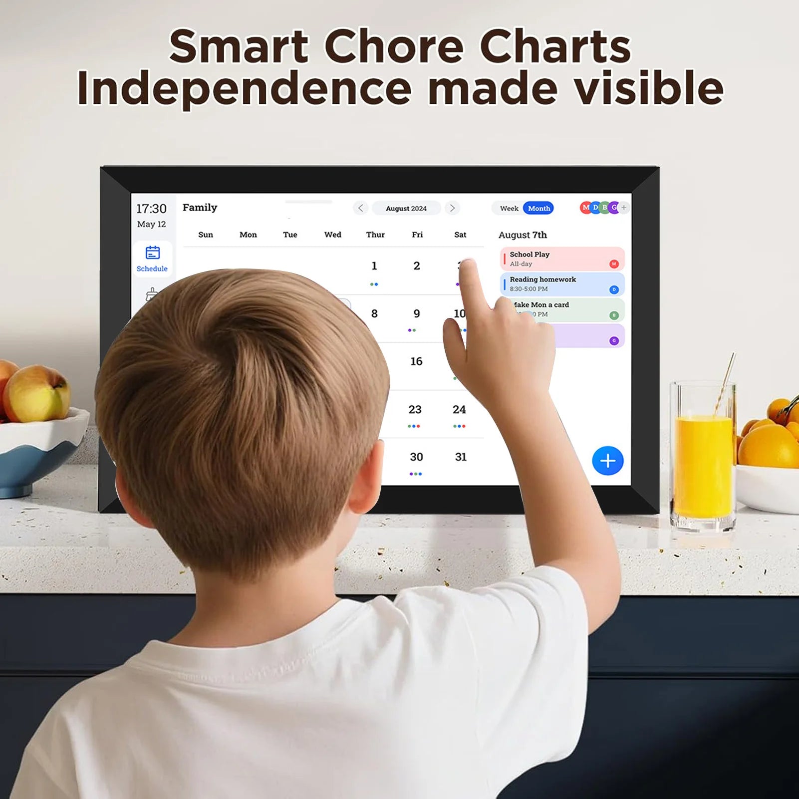 10.1in Smart Digital Calendar and Planner HD Touchscreen Smart Calendar with Chore Chart for Family Office
