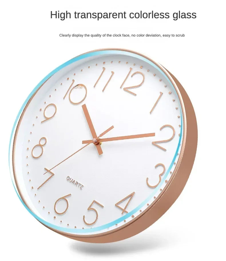 Round Wall Clock, Modern Silent 8 Inch Wall Clock, Quartz Movement Battery Powered, Decorate Home, School, Bedroom, Office