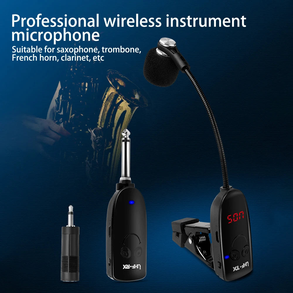 Wireless Microphone Professional Musical Instrument Pickup Amplifier Condenser Mic Receiver Transmitter For Saxophone Trumpet