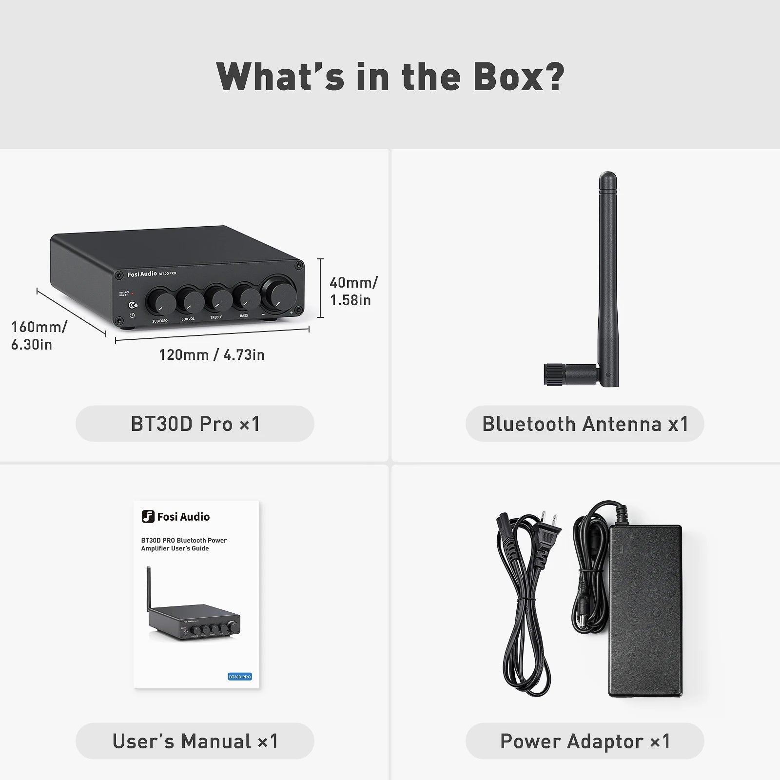 Fosi Audio BT30D PRO Bluetooth Sound Power Amplifier 2.1 Channel Amp Audio Reciver for Speaker Subwoofer 165Wx2 +350W