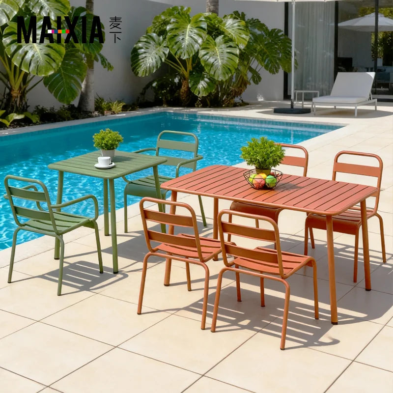 Outdoor Iron Leisure Chairs, Garden Courtyard Dining Chairs, Balcony Homestay Clubs, Villas, Courtyard Dining Tables and Chairs